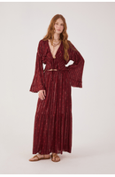 Saia Longa Boho Lurex Estampa Solar