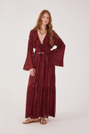 Saia Longa Boho Lurex Estampa Solar