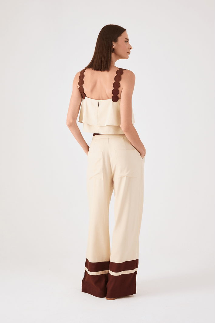 Calça Linho Barrados