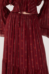 Saia Longa Boho Lurex Estampa Solar