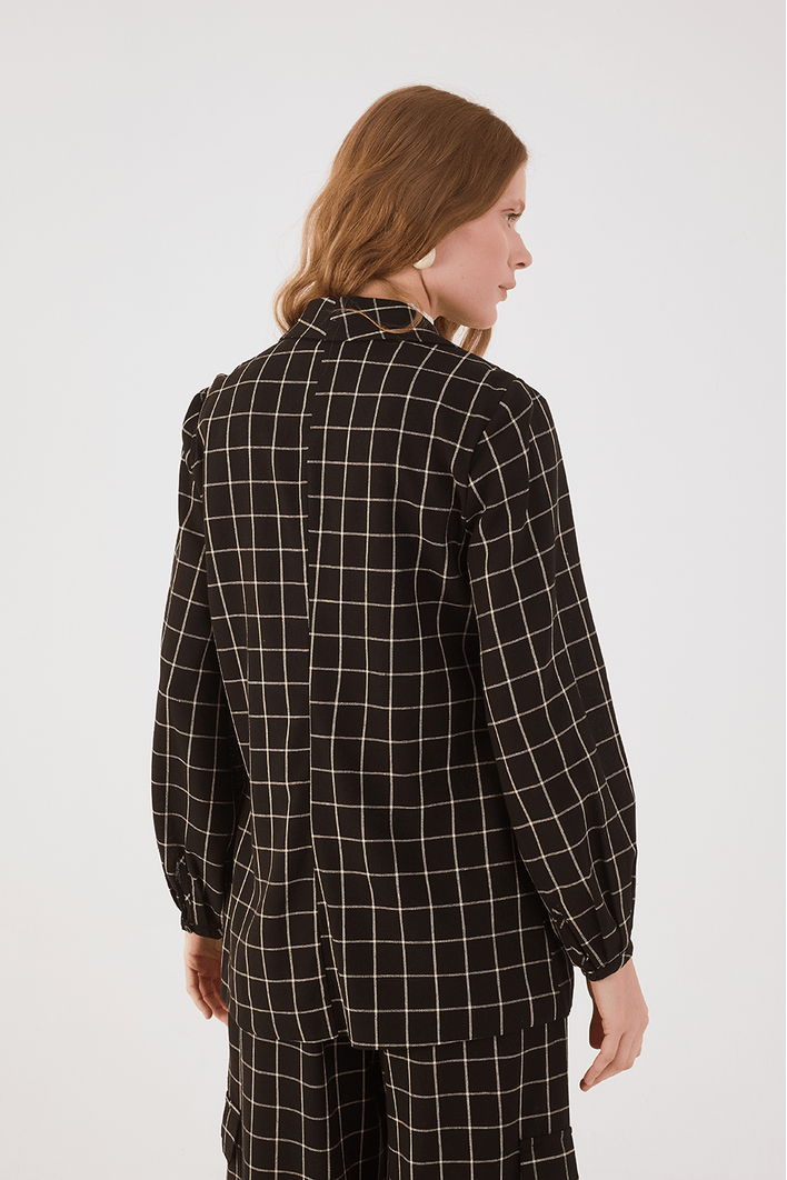 Blazer Linho Xadrez P/b