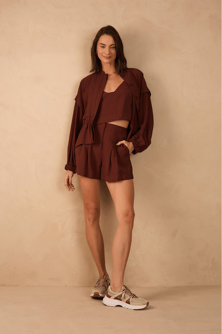 Short Alfaiataria Pregas