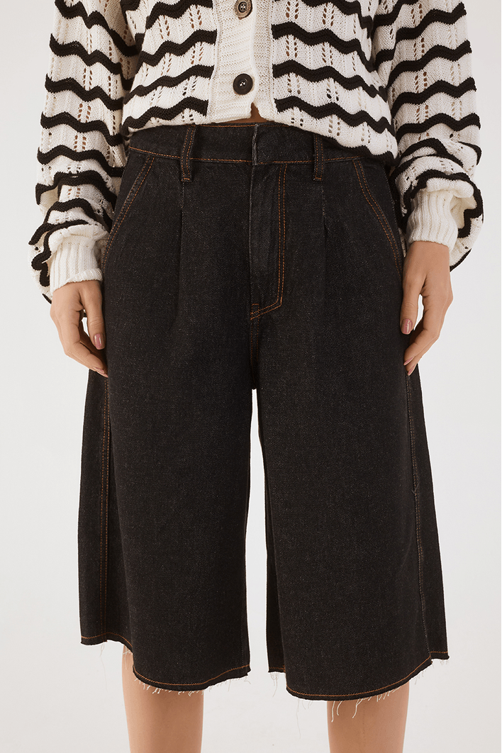 Bermuda Jorts Jeans Black