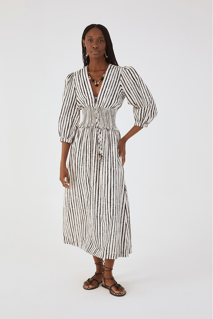 Vestido Midi Pala Lastex Estampa Icaraí