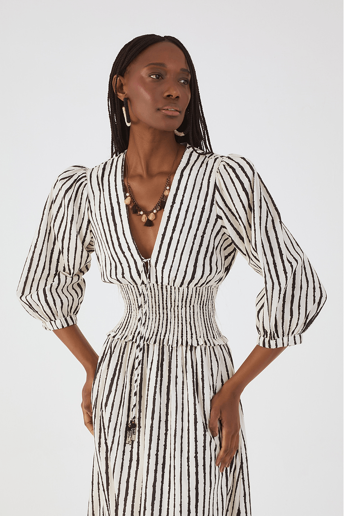 Vestido Midi Pala Lastex Estampa Icaraí