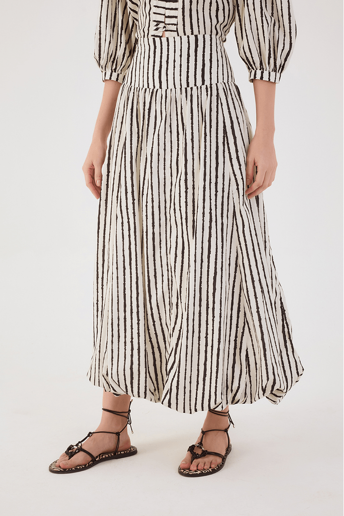 Saia Midi Balonê Estampa Icaraí