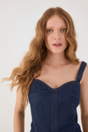 Blusa Jeans Decote Arredondado