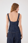 Blusa Jeans Decote Arredondado
