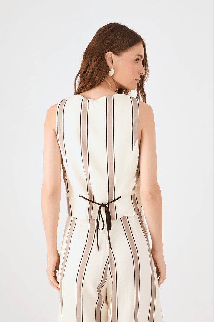 Colete Linho Estampa Parque