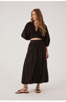 Saia Cropped Algodão Balonê