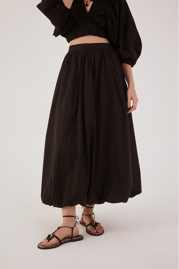 Saia Cropped Algodão Balonê