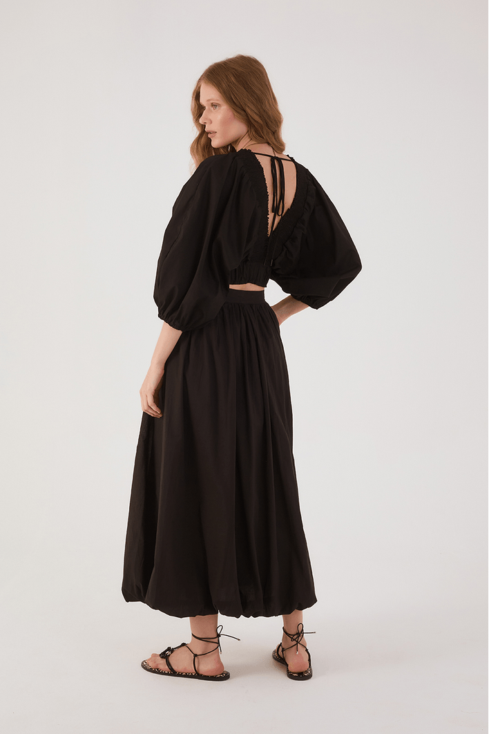 Saia Cropped Algodão Balonê