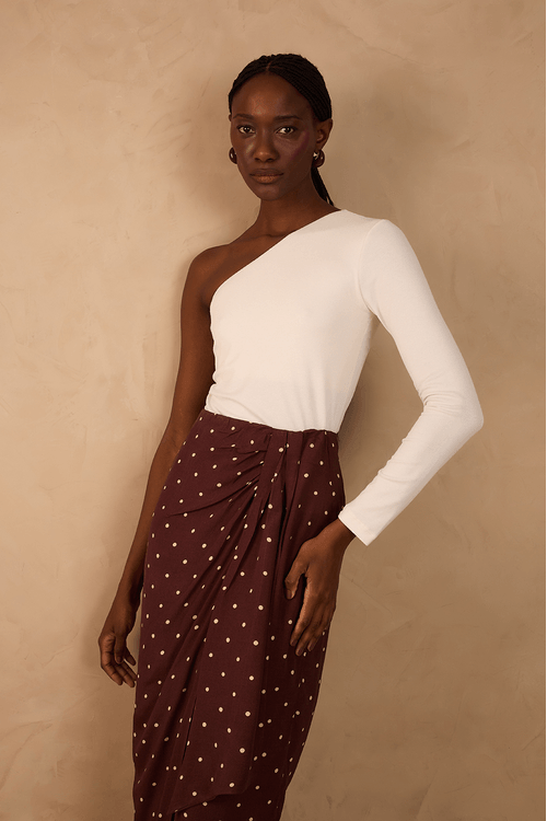 Blusa Malha Crepe Ombro Só
