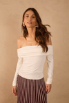 Blusa Malha Crepe Ombro A Ombro