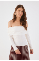 Blusa Malha Crepe Ombro A Ombro