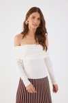 Blusa Malha Crepe Ombro A Ombro