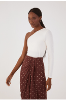 Blusa Malha Crepe Ombro Só