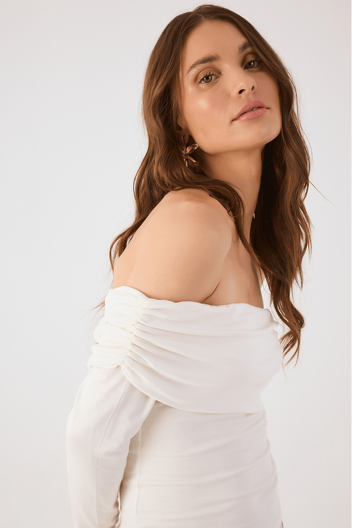 Blusa Malha Crepe Ombro A Ombro