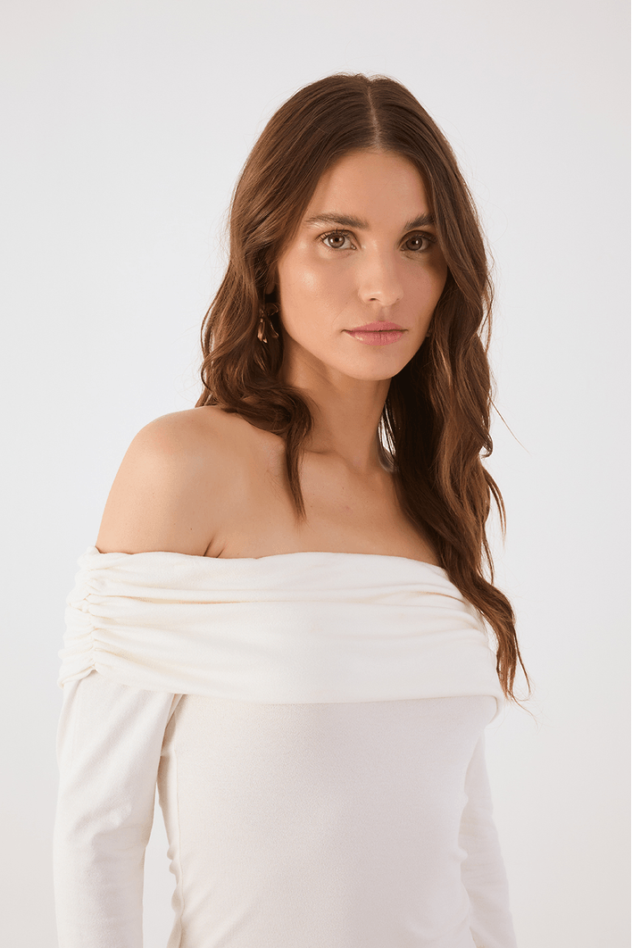 Blusa Malha Crepe Ombro A Ombro