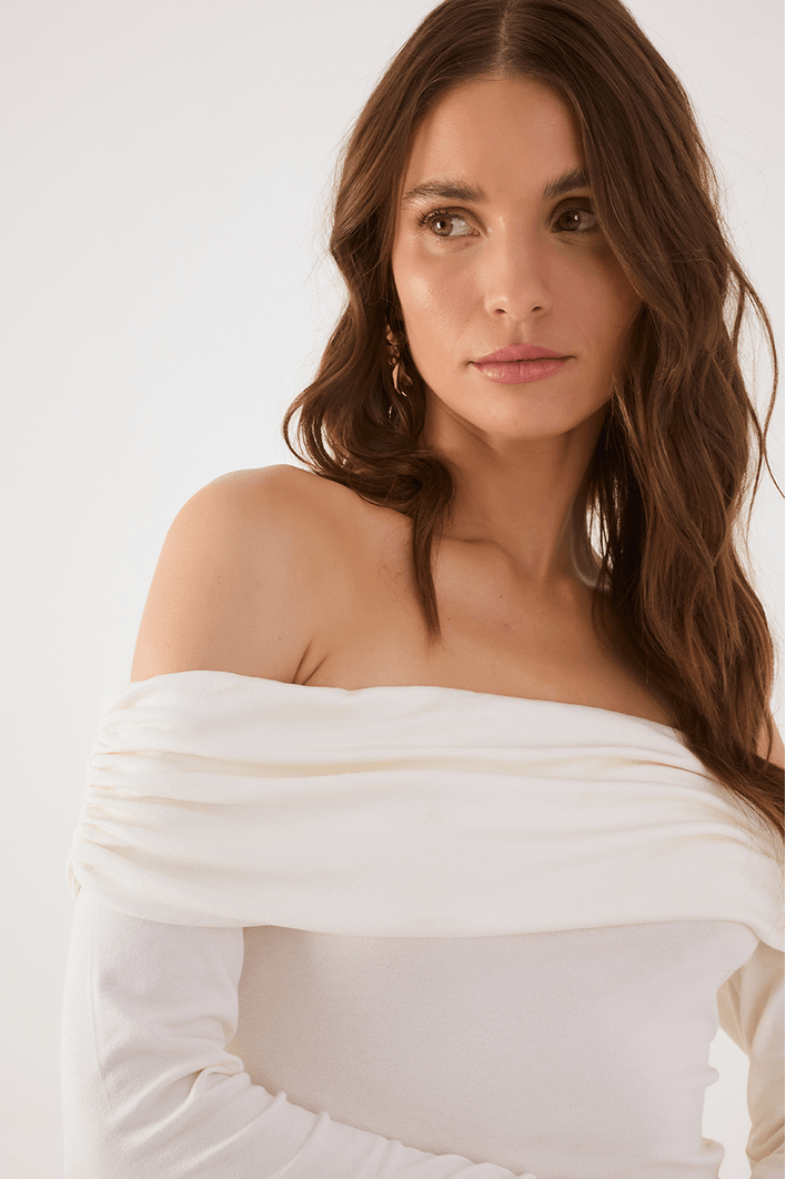 Blusa Malha Crepe Ombro A Ombro