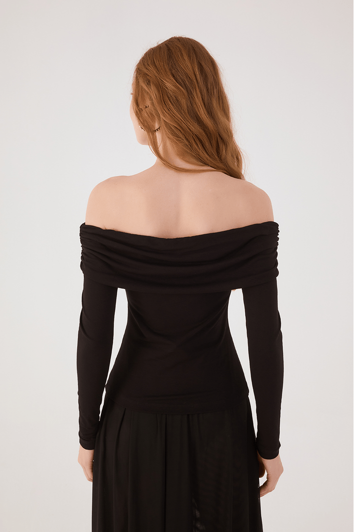 Blusa Malha Crepe Ombro A Ombro