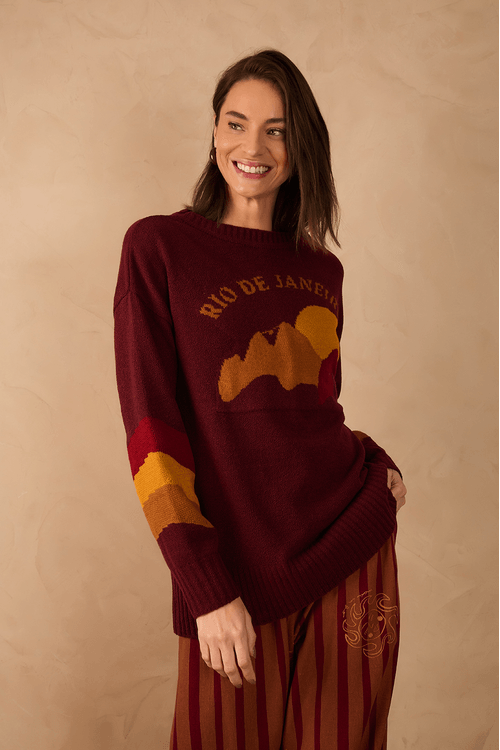 Casaco Tricot Jacquard Rio