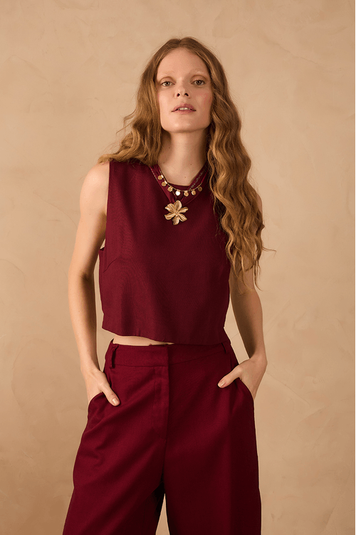 Blusa Linho Geometrica
