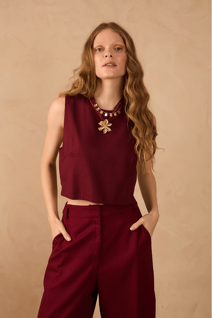 Blusa Linho Geometrica