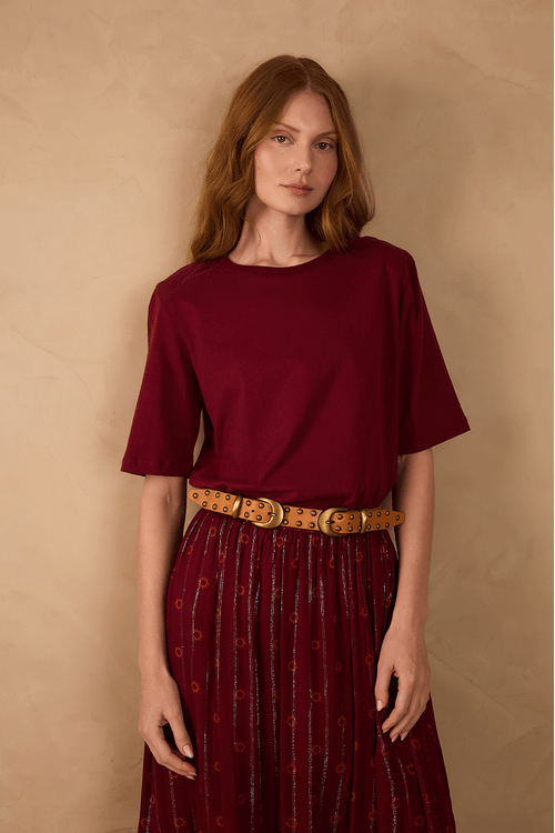 Blusa T-shirt Com Ombreira