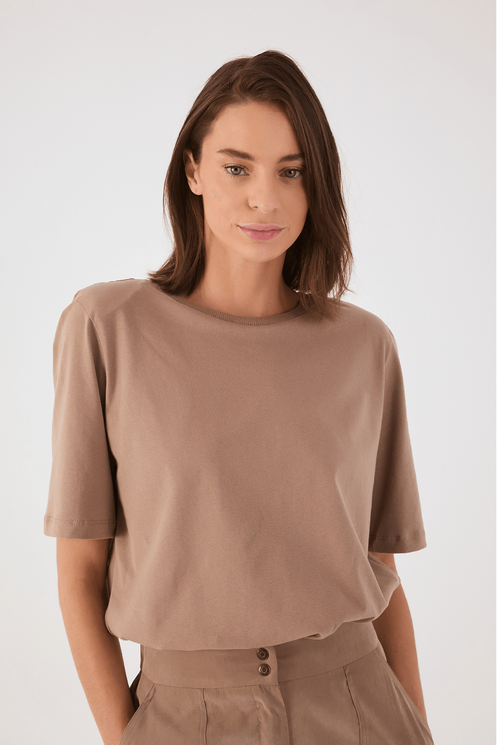 Blusa T-shirt Com Ombreira