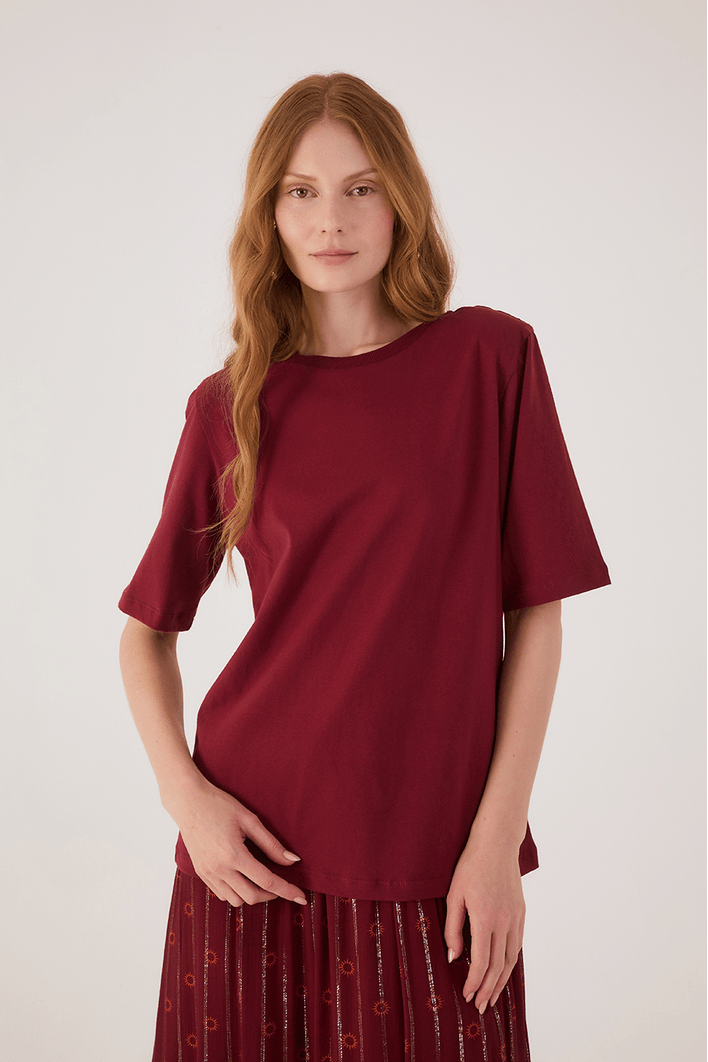 Blusa T-shirt Com Ombreira
