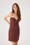 Vestido Curto Linho Lurex Botões