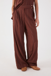 Calça Linho Lurex Fivela Cós