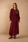 Vestido Longo Boho Lurex Estampa Solar