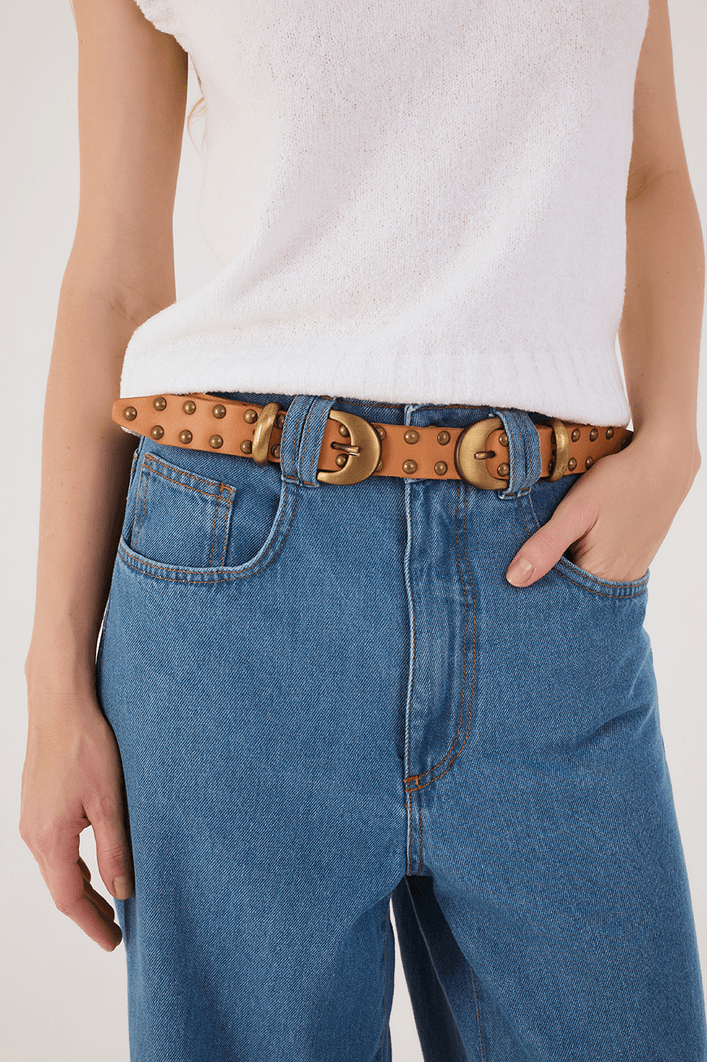 Cinto Soleta Rebites Fivela Duo