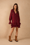Vestido Bata Lurex Estampa Solar