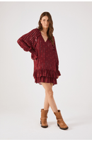 Vestido Bata Lurex Estampa Solar