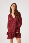 Vestido Bata Lurex Estampa Solar