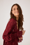 Vestido Bata Lurex Estampa Solar