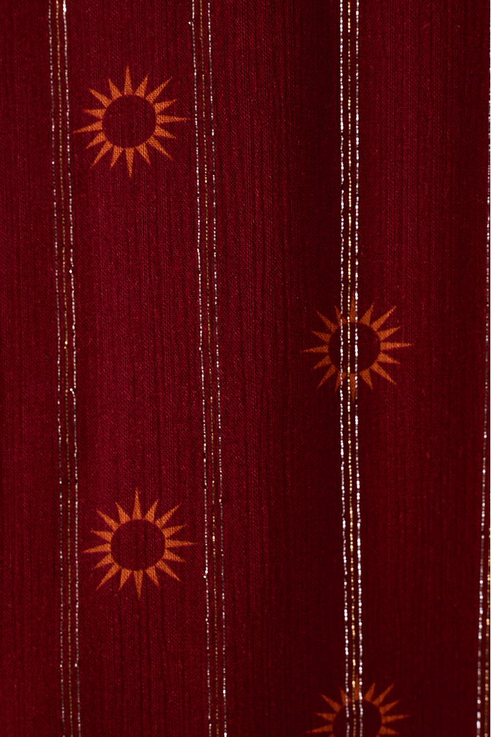 Vestido Bata Lurex Estampa Solar