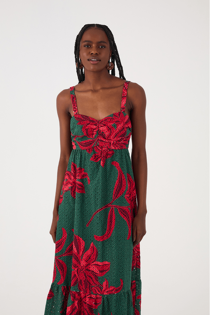 Vestido Cropped Laise Estampa Botânico