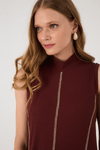 Vestido Canelado Pesponto