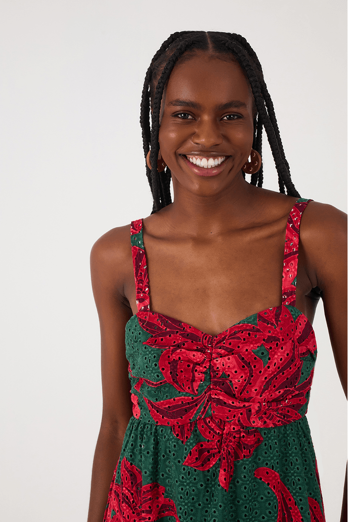 Vestido Cropped Laise Estampa Botânico