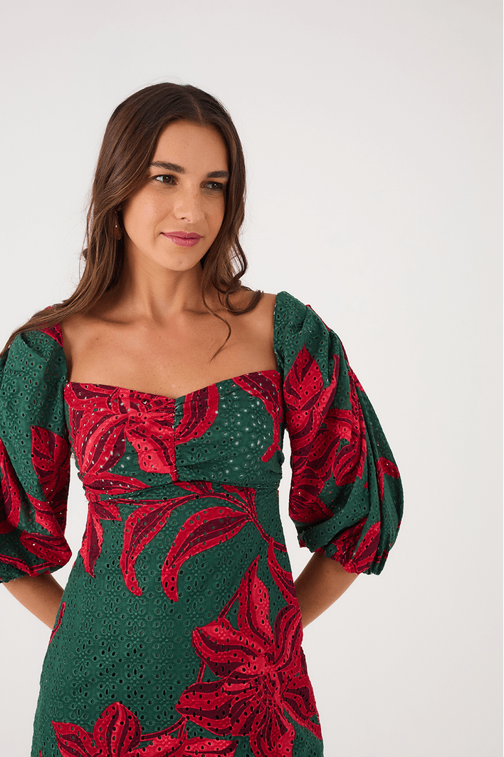 Vestido Laise Estampa Botânico