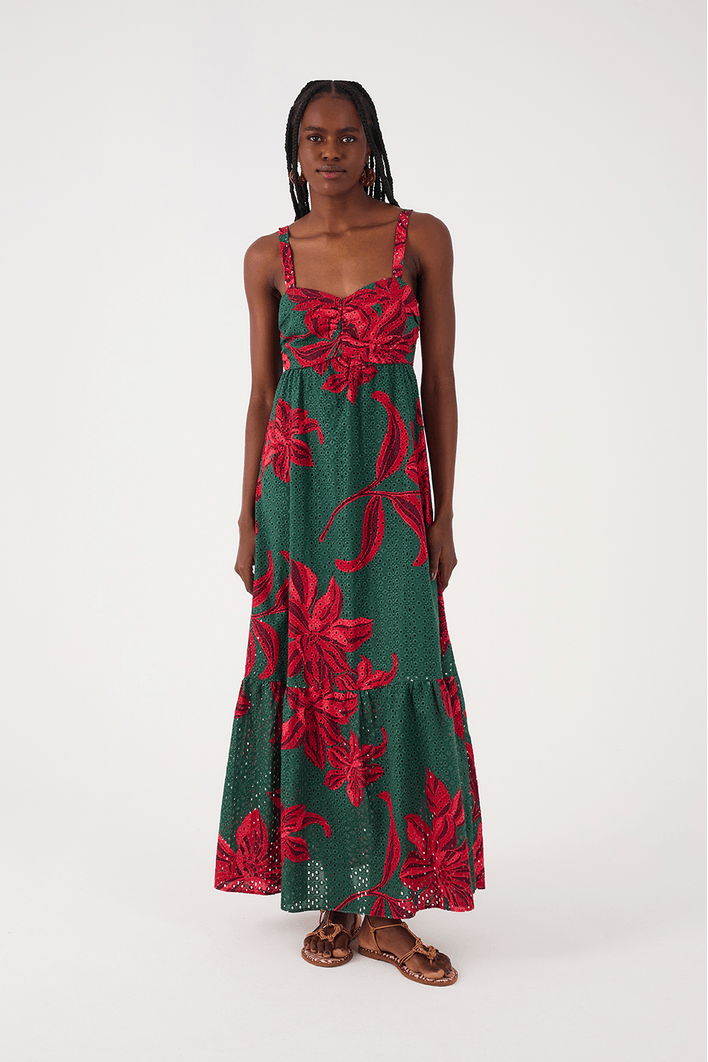 Vestido Cropped Laise Estampa Botânico