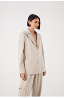 Blazer Malha Alfaiataria Estampa Listra