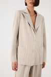 Blazer Malha Alfaiataria Estampa Listra