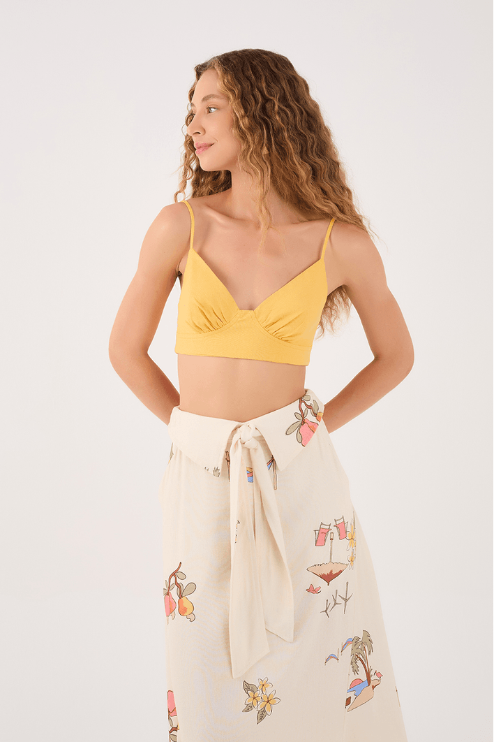 Top Linho Recorte Busto