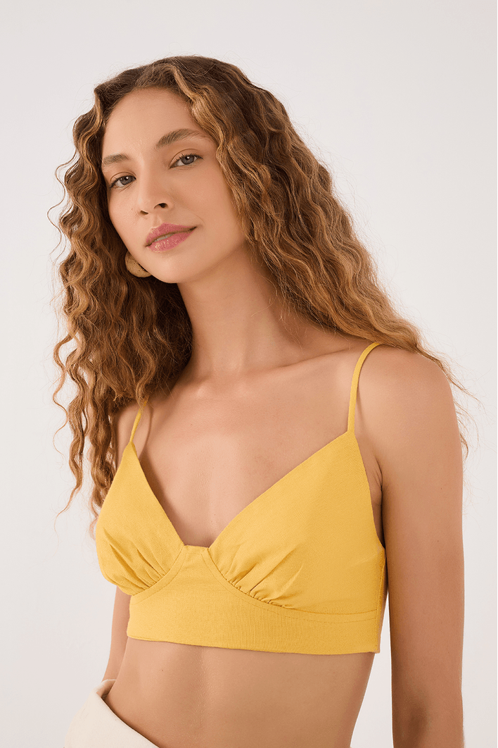 Top Linho Recorte Busto