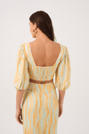 Blusa Decote V Estampa Lençois